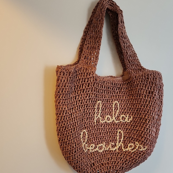 Urban Expressions Tan Woven Tote - Picture 1 of 6